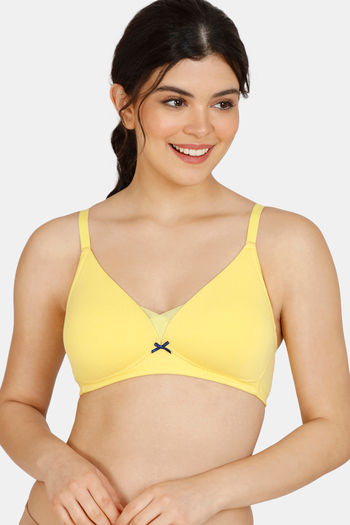 Buy Zivame Modern Grounds Padded Non Wired 3/4th Coverage T-Shirt Bra - Yellow